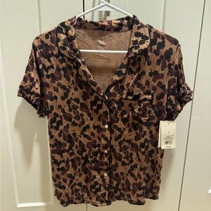NWT Stars Above Women’s pajama set leopard top and bottom